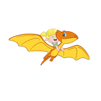 Dinosaur Flight Sticker by Mundo Bita