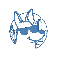 PawsForWalks dog blue dog walker pet sitter Sticker