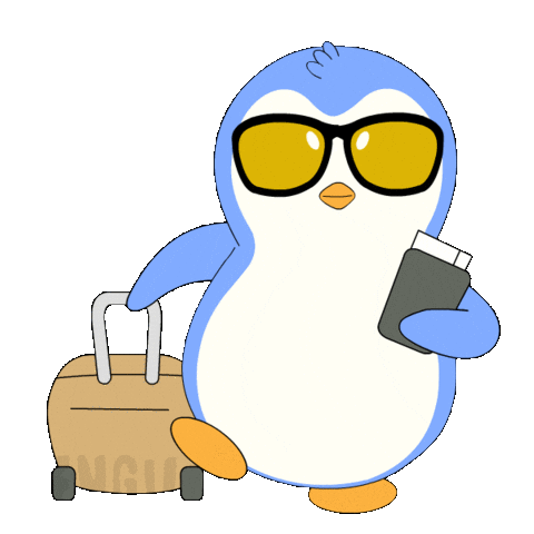Traveling Out Of Office Sticker by Pudgy Penguins