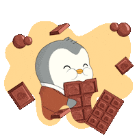 Hungry Chocolate Sticker by Pudgy Penguins