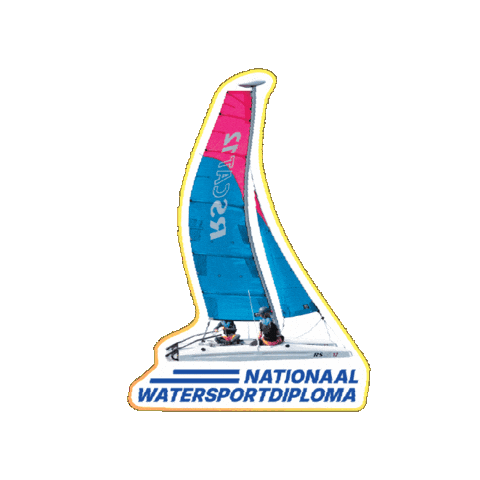 nationaalwatersportdiploma giphygifmaker cat zeilen catamaran Sticker