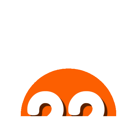 Orange Number Sticker