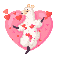 In Love Kiss Sticker by Llama Luna