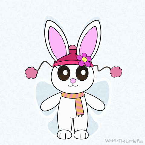 wafflethelittlefox snow winter bunny rabbit GIF