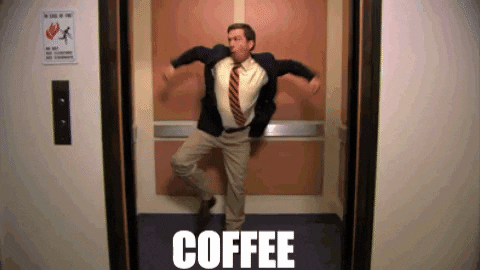 deathwishcoffee giphygifmaker dance coffee the office GIF