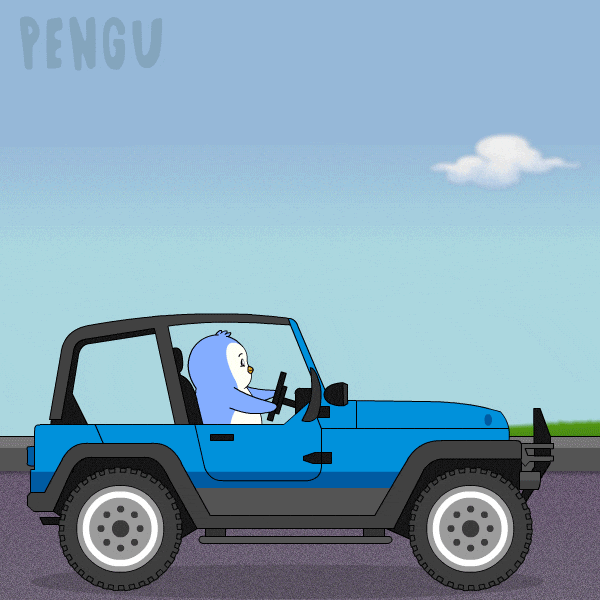 Travel Driving GIF by Pudgy Penguins