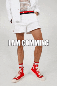 Distyled sneakers going left right red shoes GIF