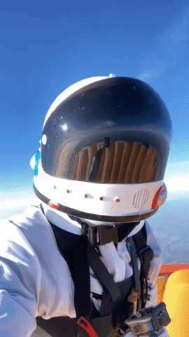 French Man Claims New World Record for Standing on Hot-Air Balloon at Over 13,000 Feet