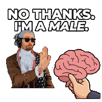 No Brain Man Sticker