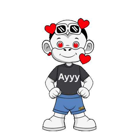 Animated Gif White Monkey Sticker by Zhot