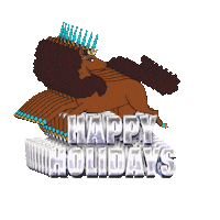Happy Holidays Brown Horse Sticker by Afro Unicorn