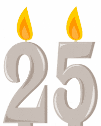 Flickering 25 Years GIF