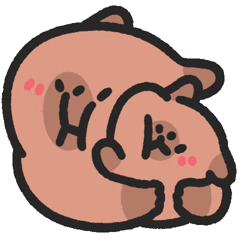 Capybara Kiss Sticker by sansanplanet