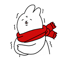 GIRUO cold うさぎ 寒い ぎるお Sticker