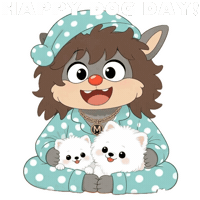 Waving Dog Day Sticker