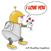 RoyalRiverMusik love heart robot angel Sticker
