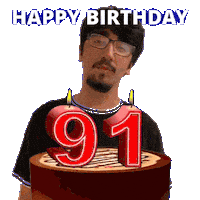 Happy 91St Birthday Sticker