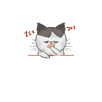 Tired Cat Sticker