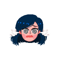 Girl Dizziness Sticker