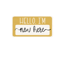 expectinghappiness hello baby newborn name tag Sticker