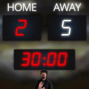 Home: 2, Away: 5