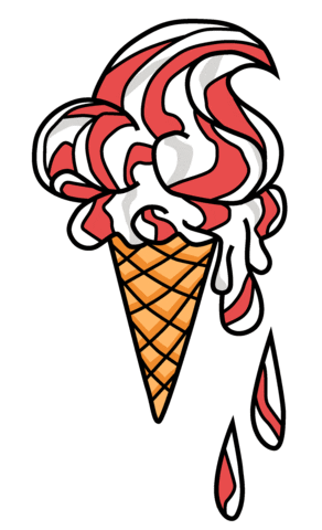 Melting Ice Cream Sticker by Jeff McCann