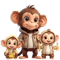 Cute Monkeys Sticker