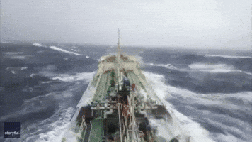 Cargo Ship Battles Stormy Seas Off Vietnamese Coast