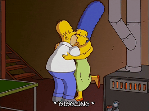 homer simpson kiss GIF