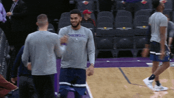 karl-anthony towns hello GIF by NBA