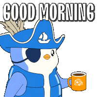 Happy Good Morning Sticker by Pudgy Penguins