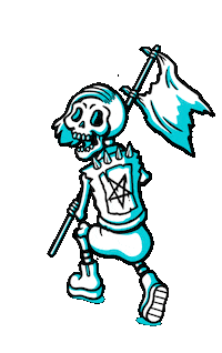 Skull Punk Sticker by Wytchlab