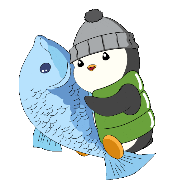 Big Fish Penguin Sticker by Pudgy Penguins