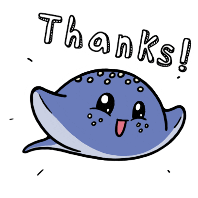 Manta Ray Thank You Sticker by Aminal Stickers