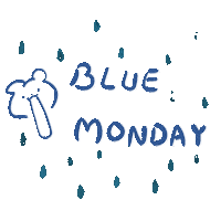 Tired Blue Monday Sticker