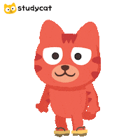 Red Cat Hello Sticker by Studycat language learning for kids