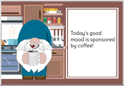Gnome Coffee Addict GIF