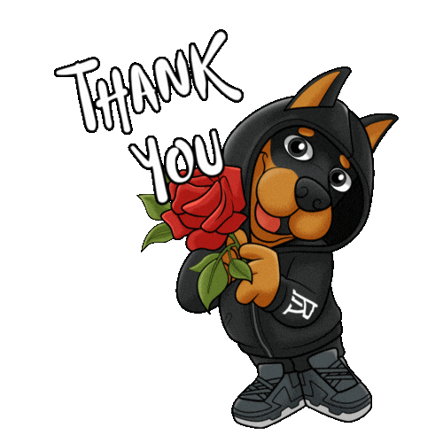 Thanks Thank You Sticker by Dobernut