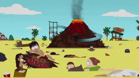 volcano falling GIF by South Park 