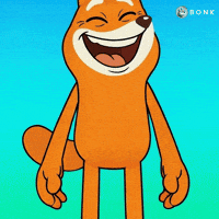 Blue Background Laughing GIF by BONK
