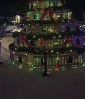 Christmas Tree Made Out of Lobster Traps Twinkles in Key West, Florida