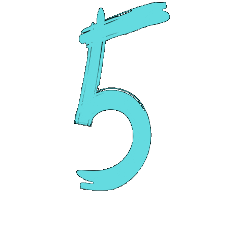 Number Cyan Sticker by Student Project House