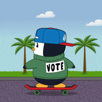 Vote Skating GIF by Pudgy Penguins