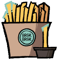 brgrbrgrbeers fries dip brgrbrgr Sticker