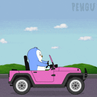 Pink Driving GIF by Pudgy Penguins