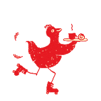 komma_Magazin cafe selma huhn bauwagen Sticker