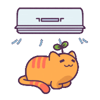 Air Conditioning Cat Sticker by Castaways
