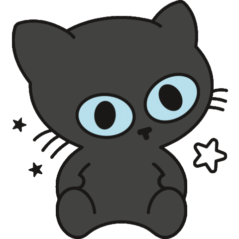 Black Cat Good Luck Sticker by Cute Little Club