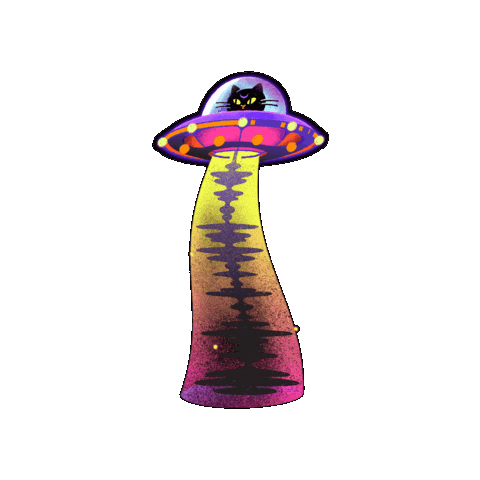 Cat Spaceship Sticker by Mishu_Music