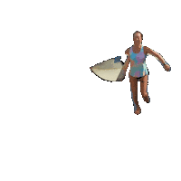 Surfer Skip Sticker by triviall_tsunami